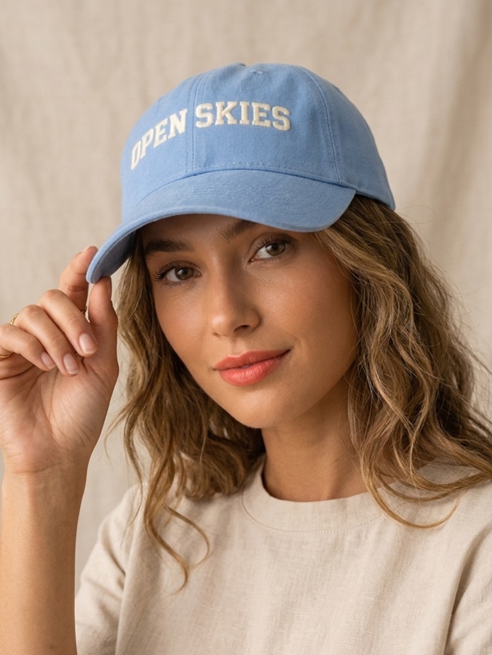 Open Skies Dad Hat Blue Minimal Aesthetic Vintage Adjustable Unisex Cap NWT Gift
